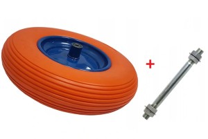 Koło kółko do taczek pełne + ośka