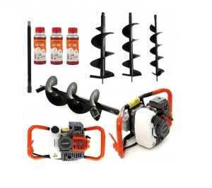 Wiertnica spalinowa 6,2kM + wiertła ZESTAW