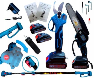 Sekator i piła łańcuchowa akumulatorowa 2,5m wysięgnik 2x bateria 