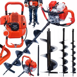 Wiertnica spalinowa zestaw 3 wiertła świder spalinowy do ziemi 