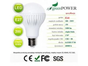Żarówka biały ciepły LED 3W E14 